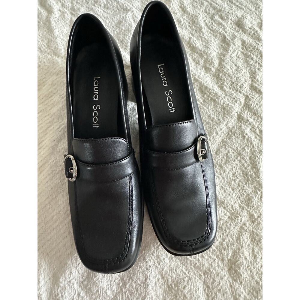 Mary Jane Leather Loafer Block Heel woman’s Size 6.5 y2k preppy office worker